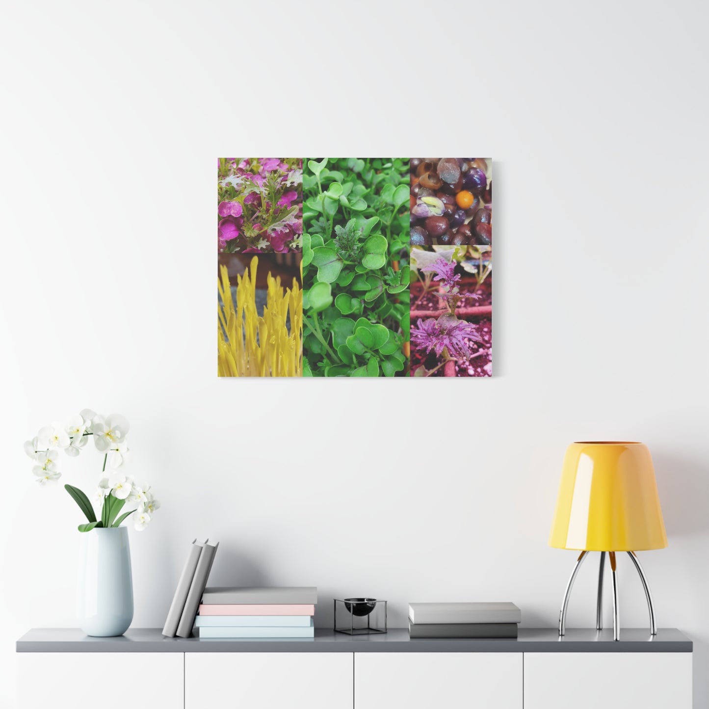 Microgreen-Art Wall Canvas - "Micro-Collage #1"