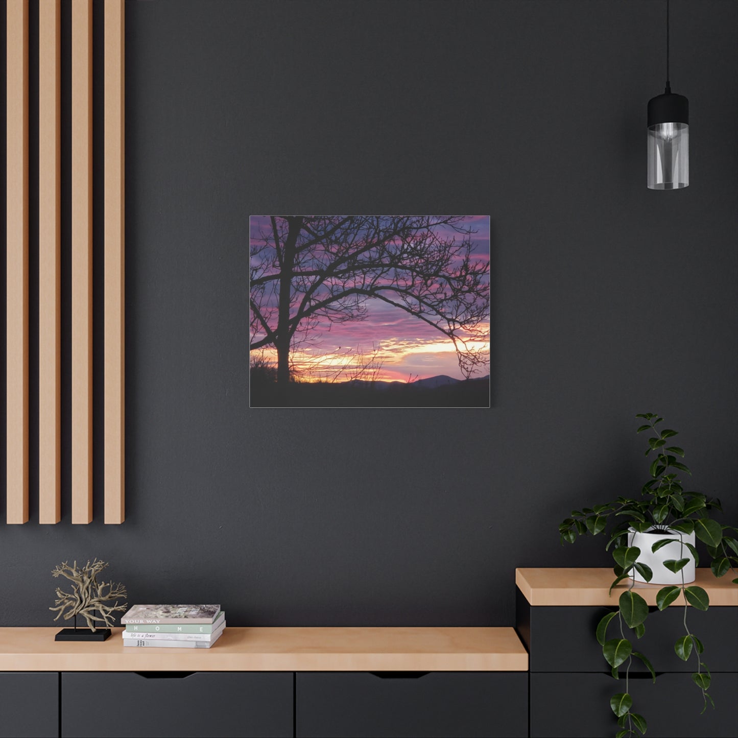 Nature's Edge Wall Canvas - "Tree on Violet"