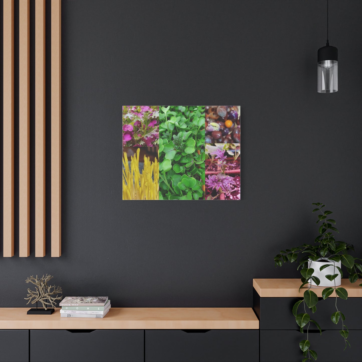 Microgreen-Art Wall Canvas - "Micro-Collage #1"